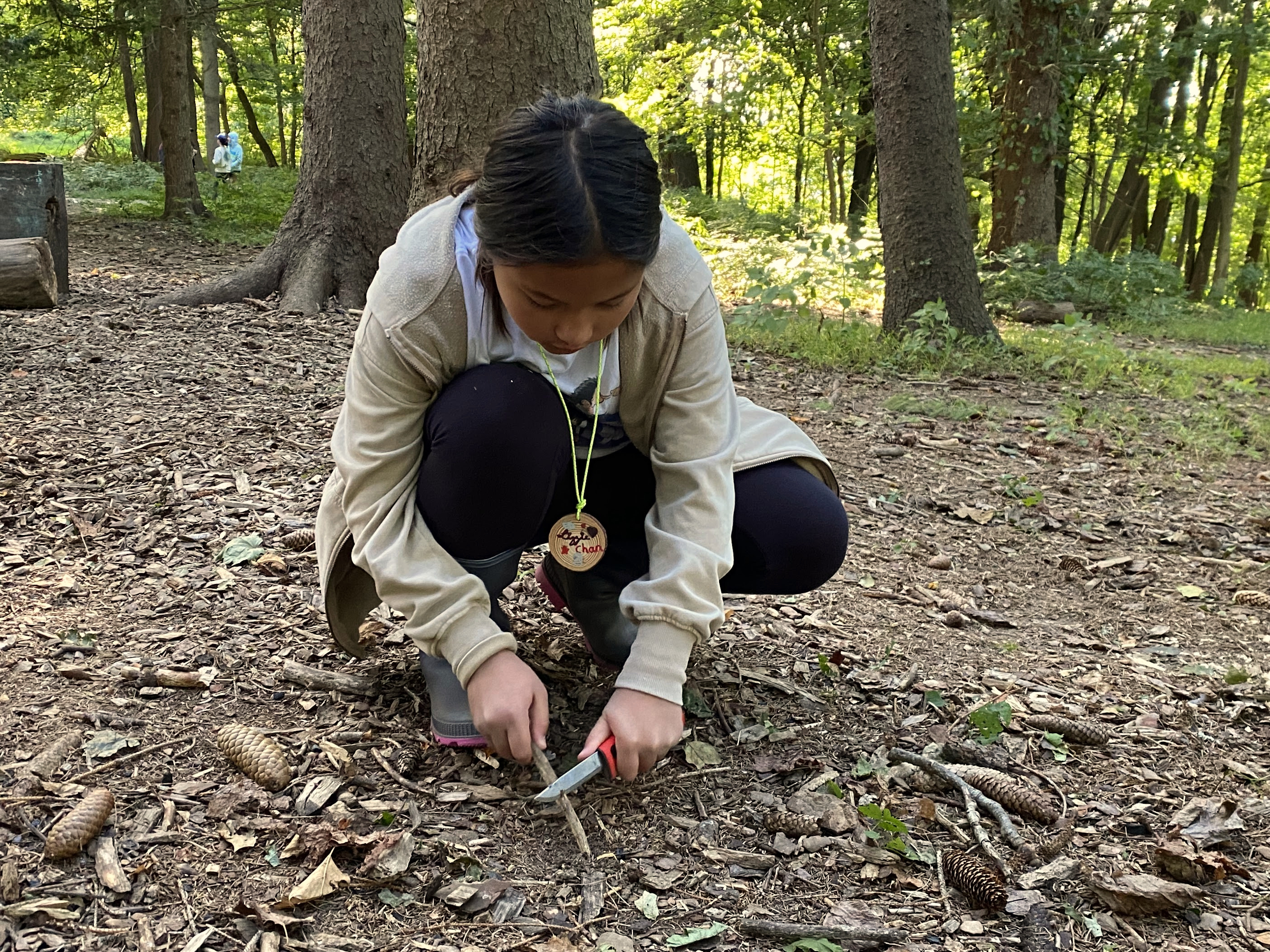 A Wayfinders participant practicing outdoor skills